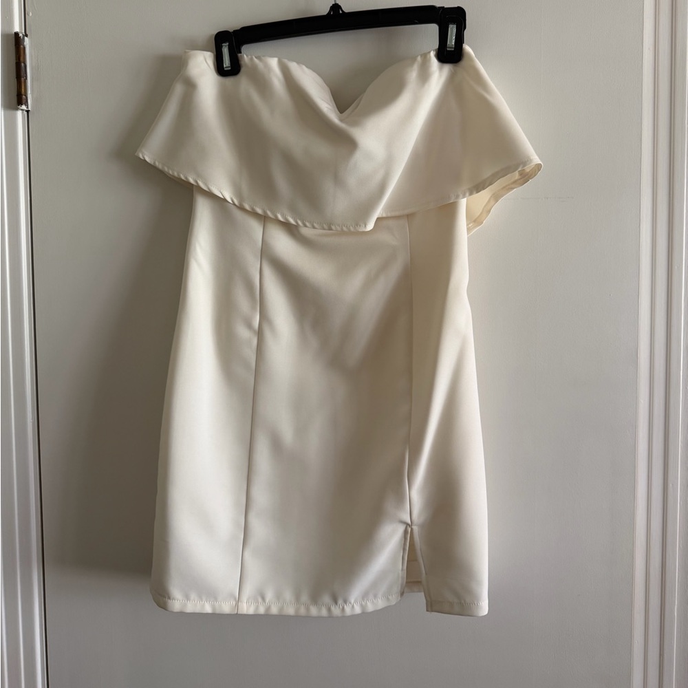 She + Sky Strapless Cream Dress